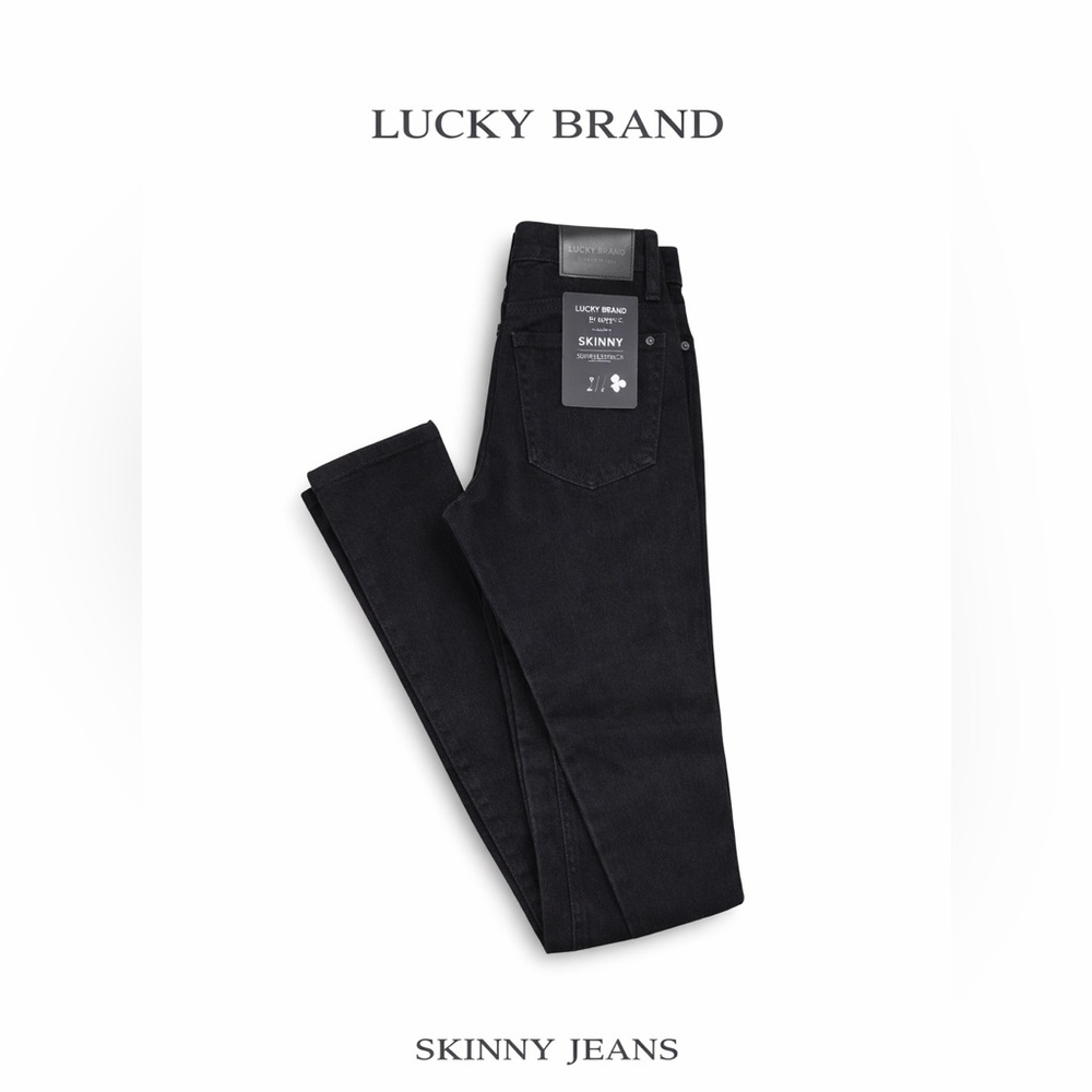 Lucky Brand Bridgette Skinny Jeans Black Size 2/26 NWT